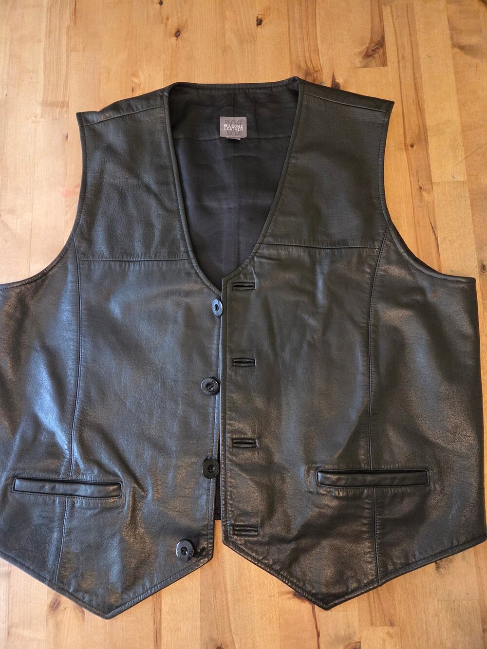 Wilsons Leather Black Leather Vest XL